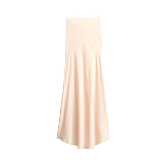 Zara Kate Moss Womens Maxi Skirt S pale pink Satin Blogger Fave 5344/202 NWT - Picture 6 of 16